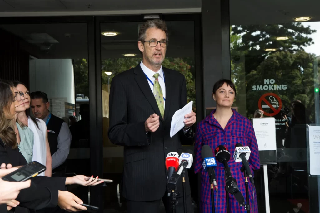 David Ettershank and Rachel Payne at the Road Safety Amendment Press Conference